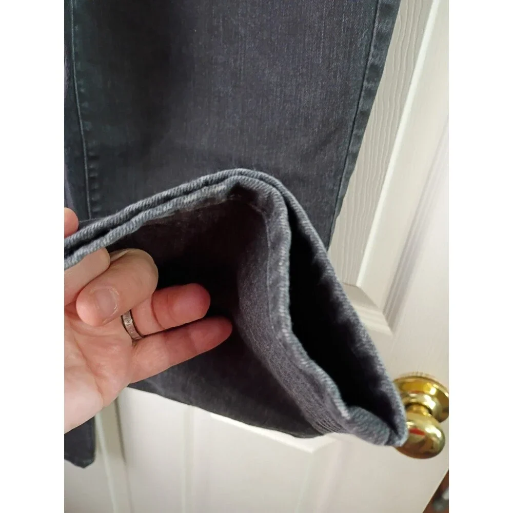 Talbots 10P Black Denim Jeans Curvy Straight Norm Core Mid Rise casual comfort